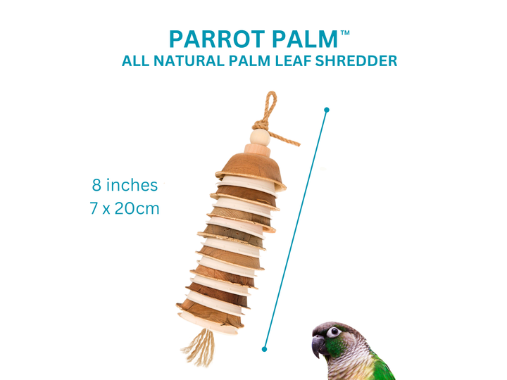 PARROT PALM SHREDDERS™ | Large eco-friendly shredders | All natural bird toy made of palm leaves, sugarcane paper and bird-safe woods